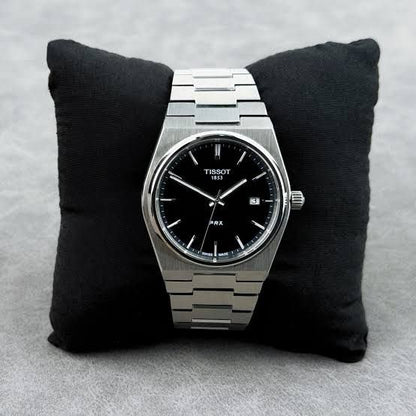 Luxury Stainless Steel Men’s Watch – Classic Black Dial Edition