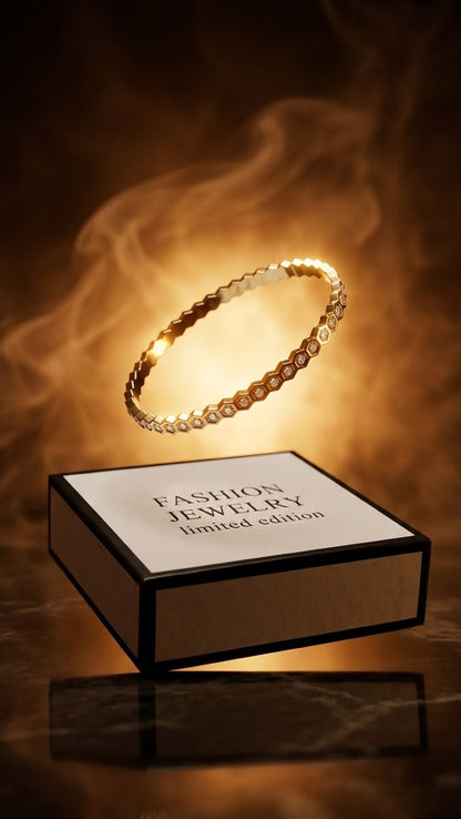Imperial Hexa Crystal Gold Bracelet for Women