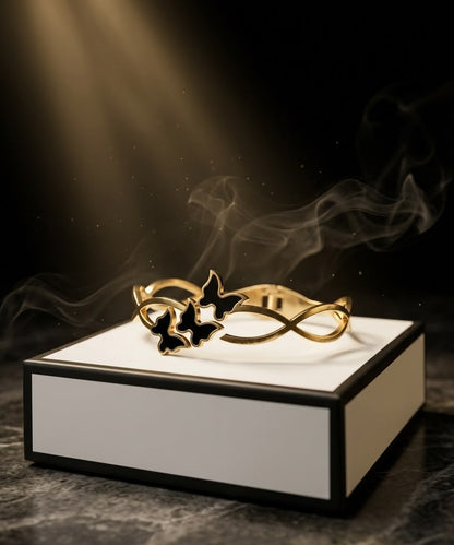 Butterfly Infinity Gold Stainless Steel Bracelet for Women | Luxury Fashion Jewelry