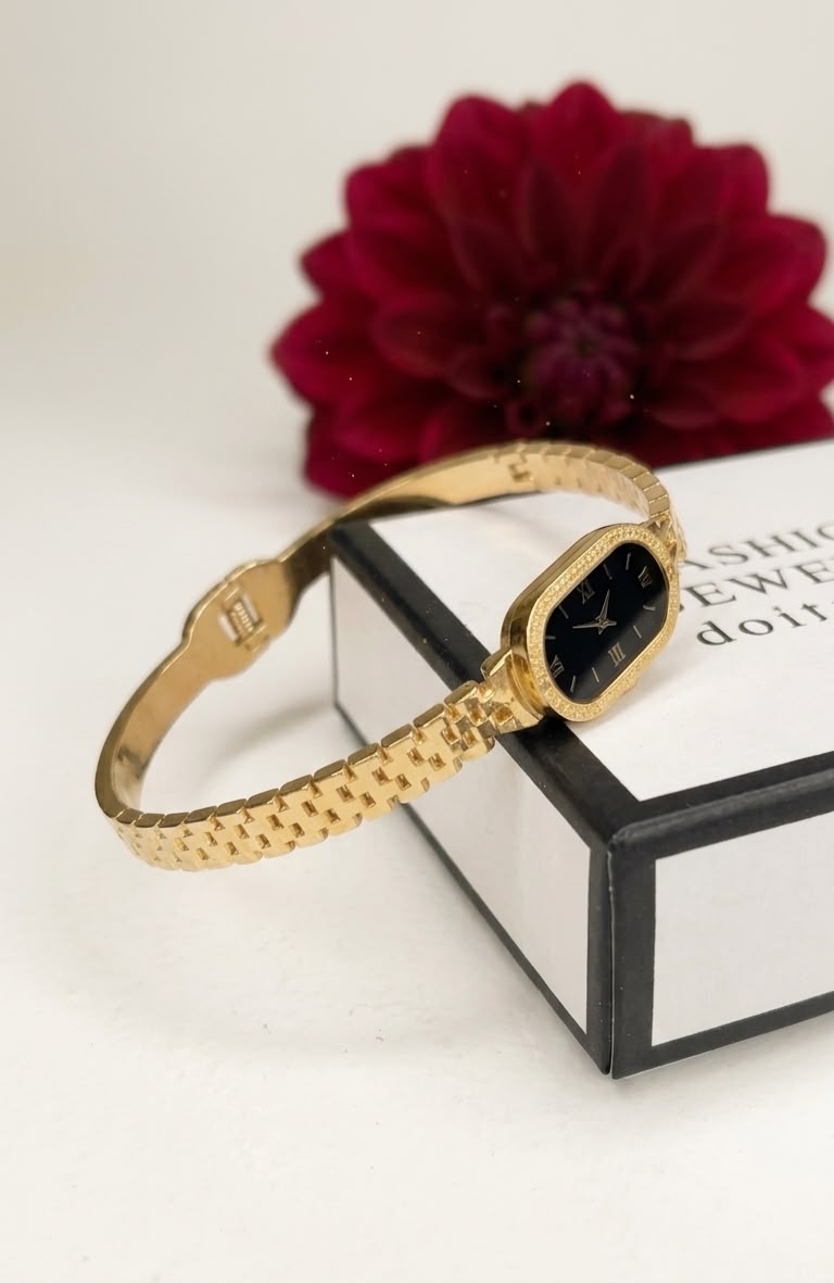 Premium Stainless Steel Watch Design Bracelet for Women | Luxury Fashion Bangle