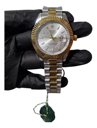 Luxury Two-Tone Men’s Stainless Steel Watch – White Dial with Date Display