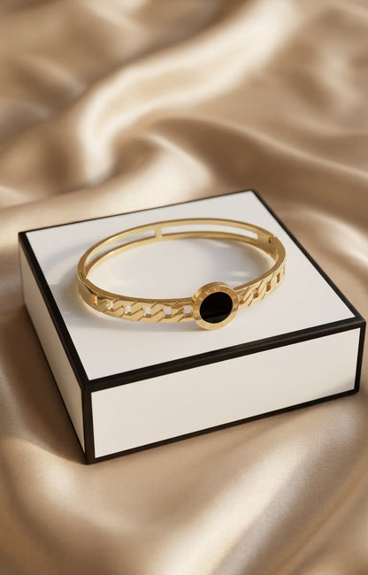 Luxury Gold Stainless Steel Ladies Bracelet | Anti-Tarnish Elegant Cuff Bracelet for Women