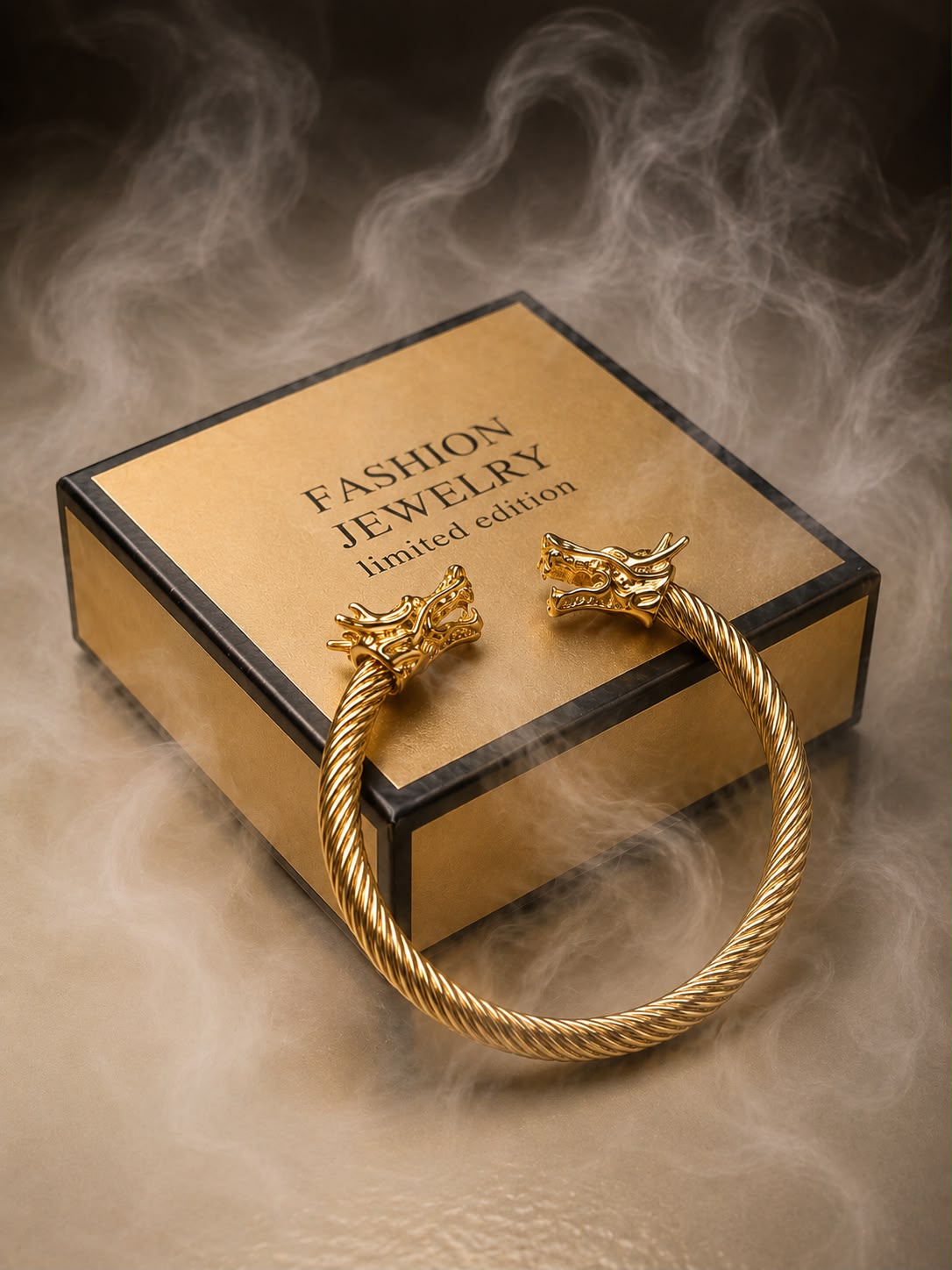 Men's Dragon Head Stainless Steel Kara Bracelet | Premium Twisted Cable Kada