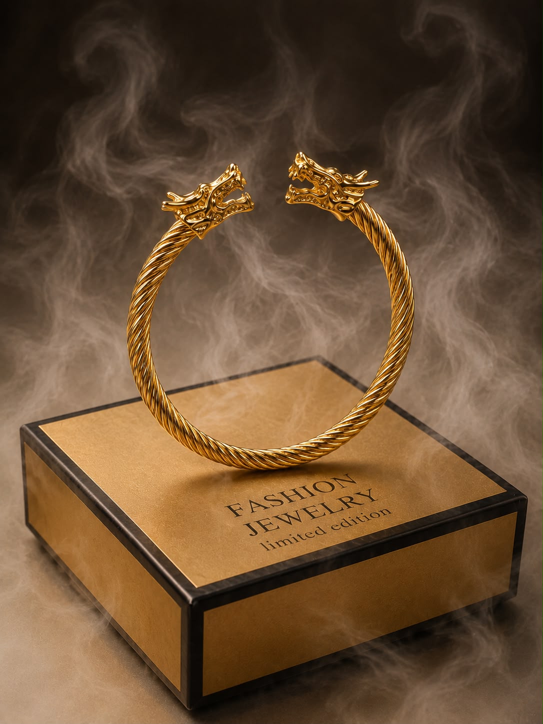 Men's Dragon Head Stainless Steel Kara Bracelet | Premium Twisted Cable Kada