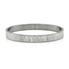 Men's Stainless Steel Roman Numeral Bracelet | Premium Black & Silver Kada